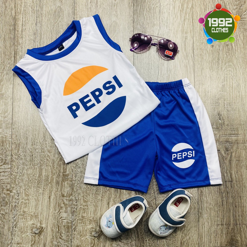 Đồ Bộ Trẻ Em Hình PepSi Siêu Dễ Thương - Đồ Thể Thao Tay Ngắn Chất Liệu Cotton Mềm Mại Cho Bé