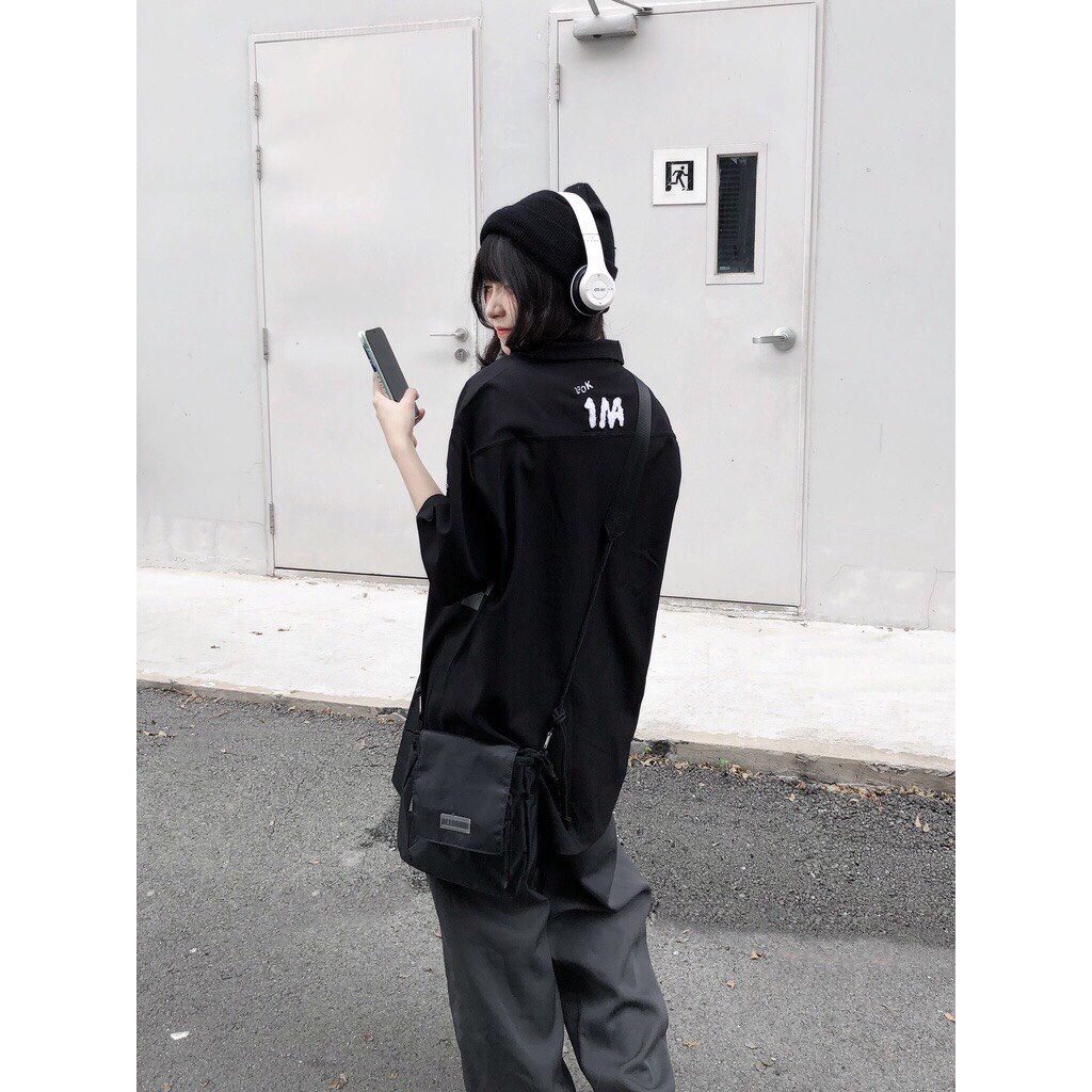 [ XẢ KHO] Áo Sơ Mi Look 1M TShirt - Đen - Unisex