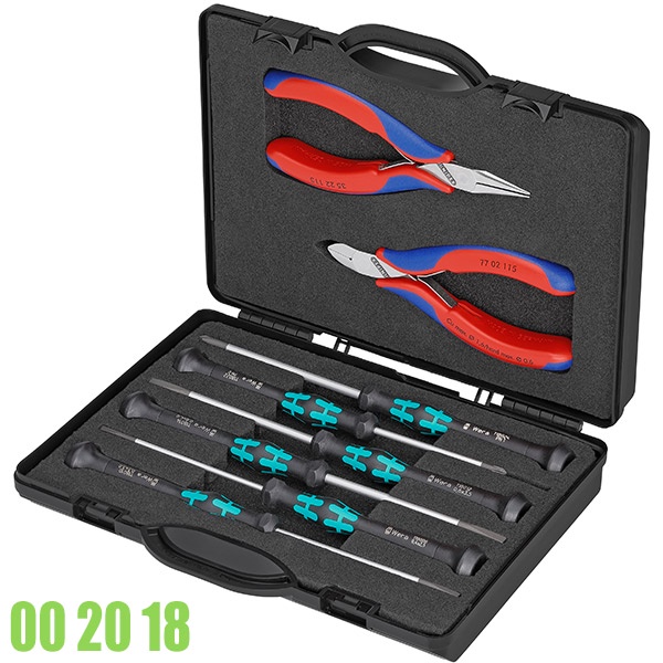 Bộ kìm và tua vít 8 chi tiết sửa bo mạch điện tử - Knipex 00 20 18