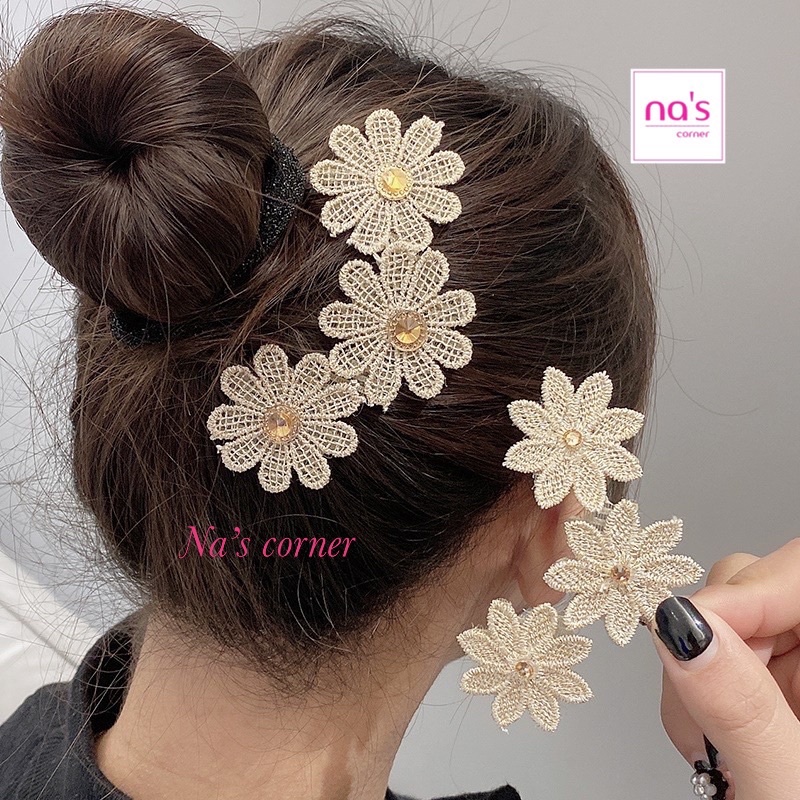 Miếng dán tóc dán mái tự dính giúp cố định tóc cho trang điểm rất tiện lợi 3D đính kèm hạt