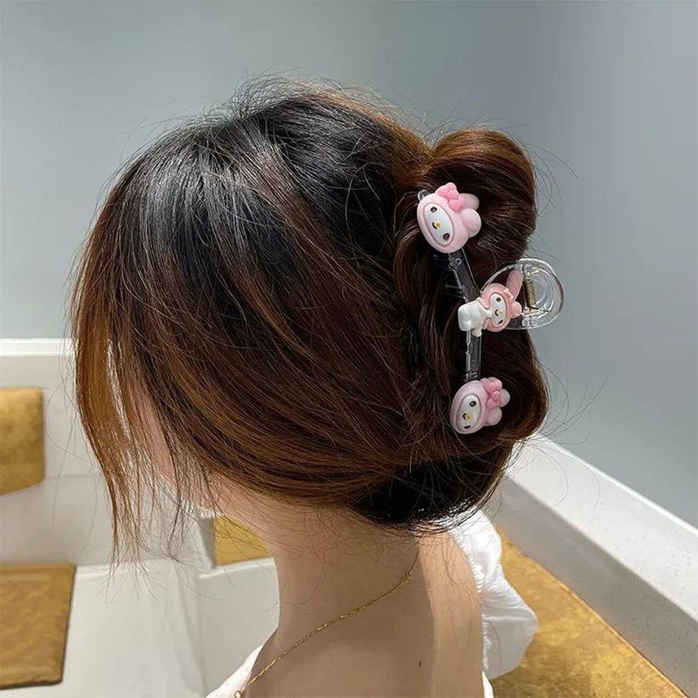 Kẹp Tóc Trong Suốt Hình Kuromi/Cún Cinnamon/Cá Mập Đáng Yêu Cho Nữ