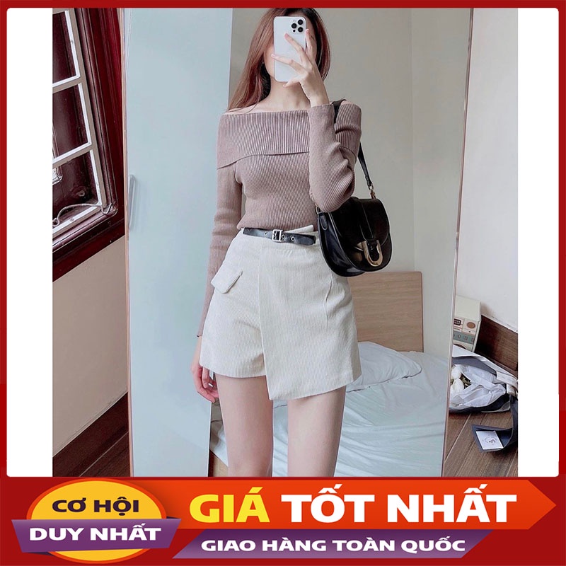 Quần Giả Váy Đai Liền Chất Nhung Tăm Đủ Size M6570-Violet