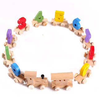 [ĐỒ CHƠI GIÁO DỤC] Đoàn tàu chở số bằng gỗ cho bé từu 0-9