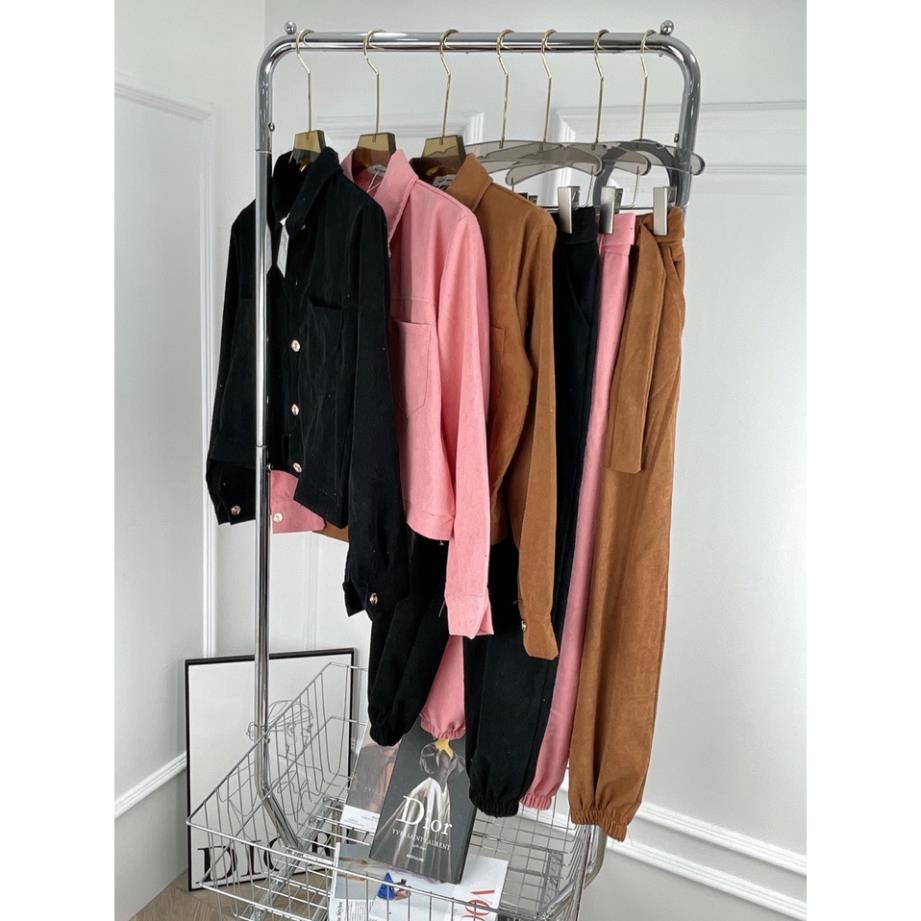 [ 𝐅𝐑𝐄𝐄 𝐒𝐇𝐈𝐏 ] SET BỘ NHUNG TĂM 4 MÓN ÁO QUÂY NỮA QUẦN JOGGER BOM