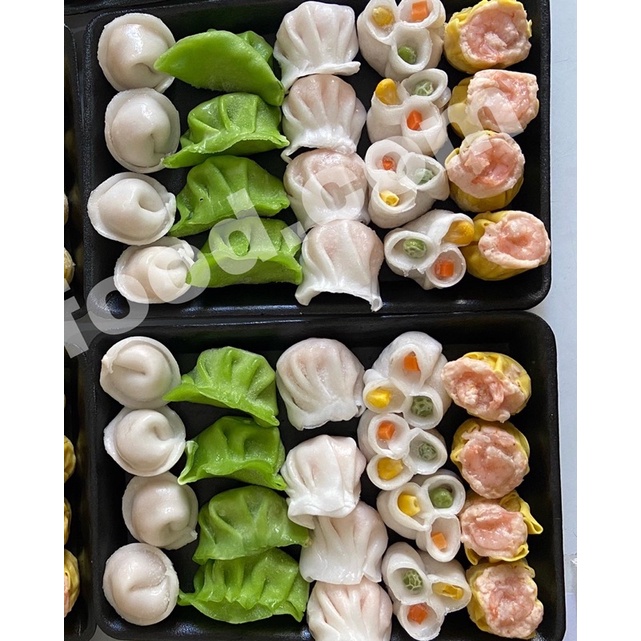 Khay mix 5 loại há cảo Bamboo - Dimsum cao cấp chuẩn vị nhà hàng 500g kèm tương chấm.