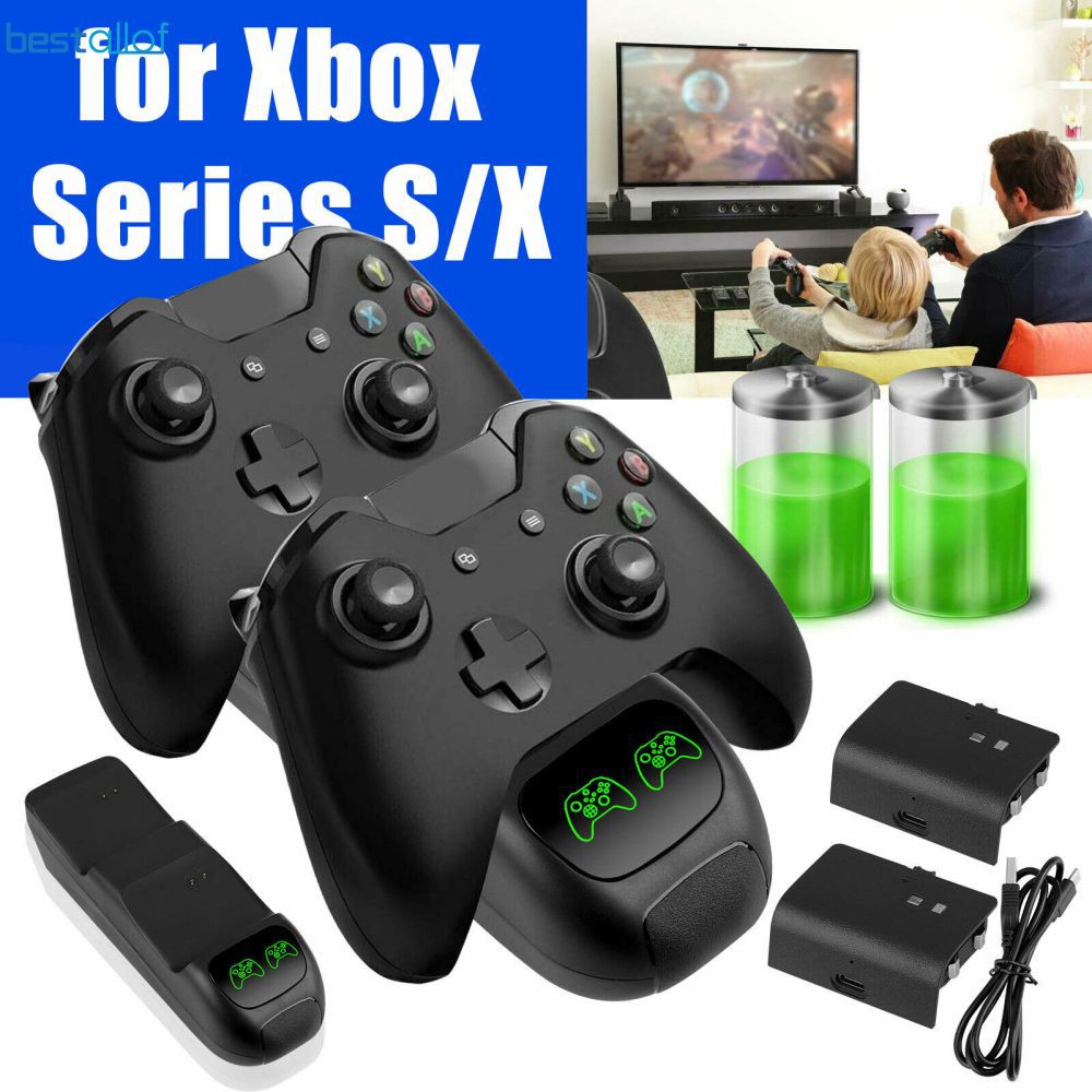 Đế sạc kép cho bộ điều khiển trò chơi Xbox series S / X + 2 pin sạc bộ điều khiển trò chơi X3 / T3 có chức năng Bluetooth cho điện thoại thông minh, PC, laptop, Android, IOS Xbox 360 hoàn chỉnh Đóng gói-Kiểm soát BEST