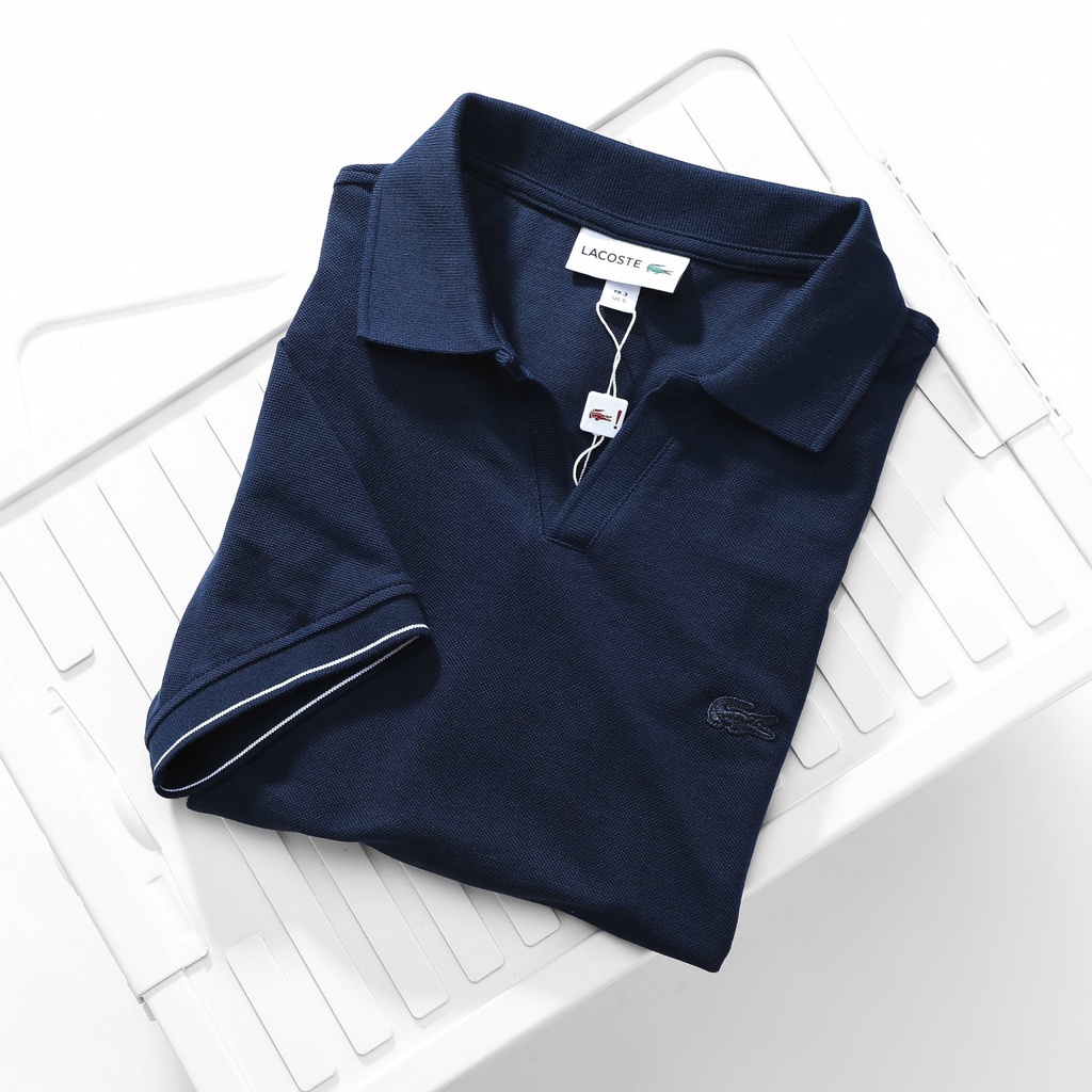 Aó polo nam Lcst cổ V,Form Slimfit,vải cotton cá sấu co dãn,thấm hút mồ hôi,made in cambodia - H83