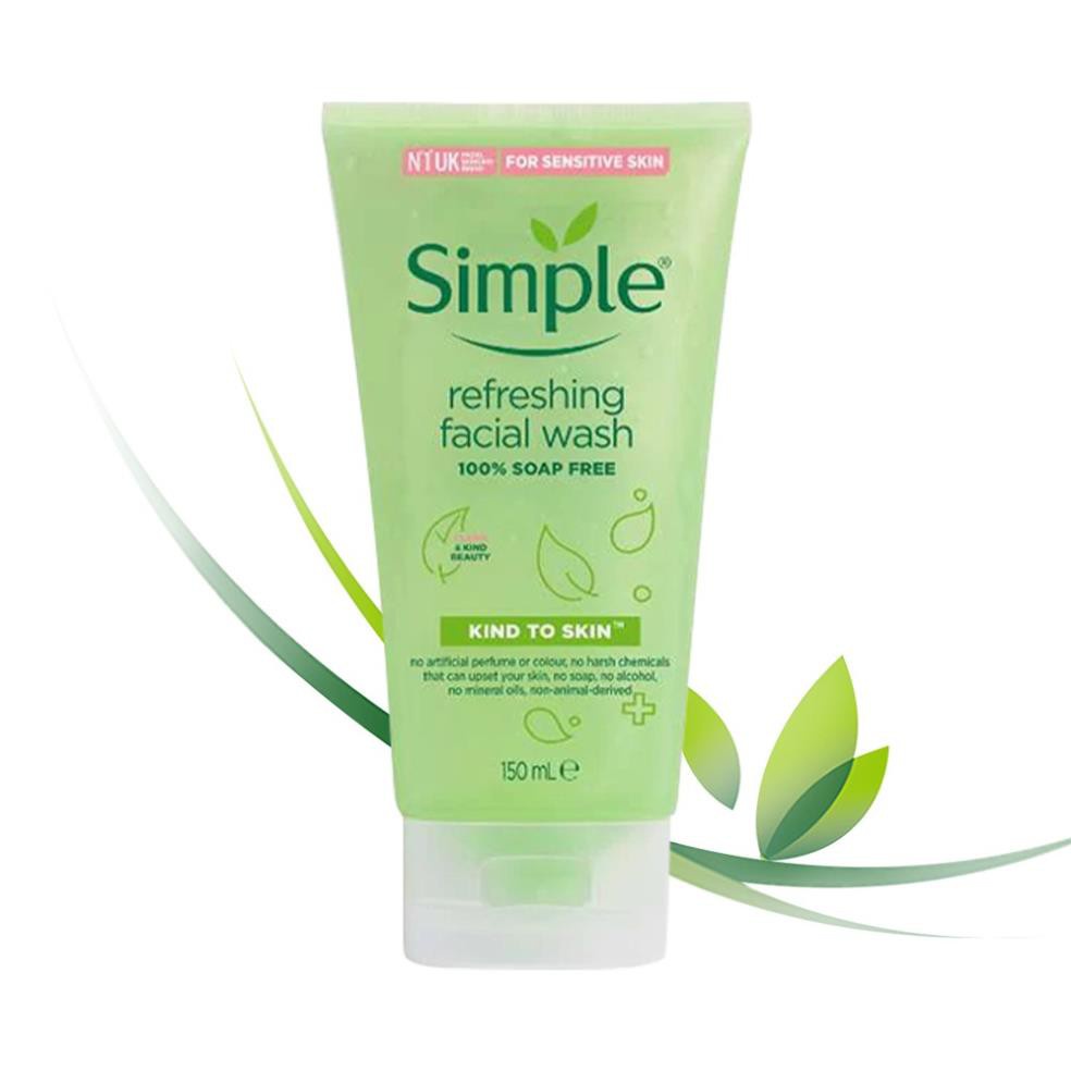 Sữa Rửa Mặt SIMPLE Kind To Skin Dạng Gel 150ml Gel Rửa Mặt Simple Mẫu Mới | BigBuy360 - bigbuy360.vn