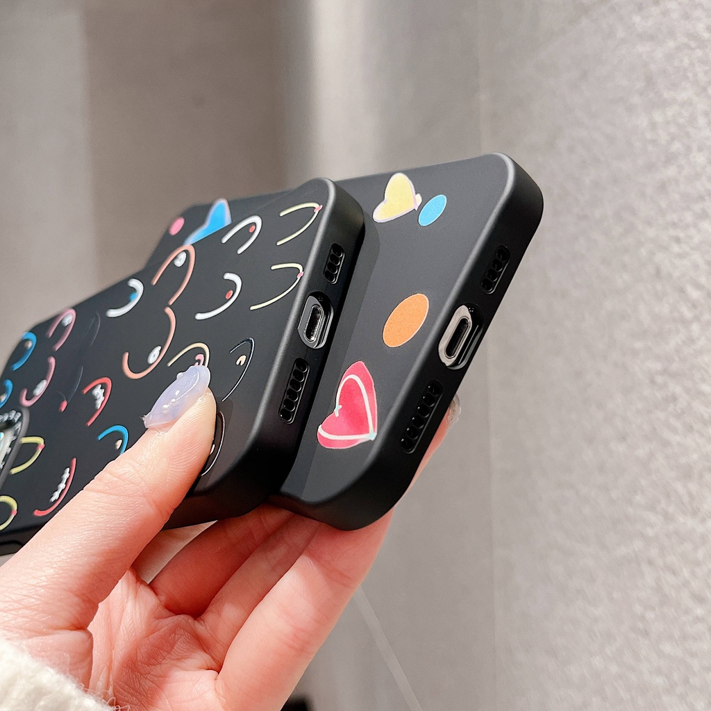 Ốp Điện Thoại Họa Tiết Trái Tim Nhiều Màu Xinh Xắn Cho iPhone13Pro iP12Pro XS iPhone11 12Promax 13Promax 11 12 13 7P