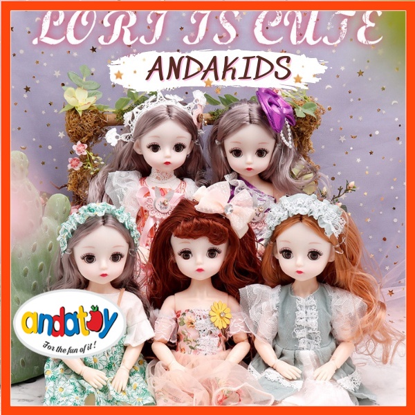 Búp bê 30cm có khớp đồ chơi quà sinh nhật đồ chơi cho bé gái ANDAKIDS AD881