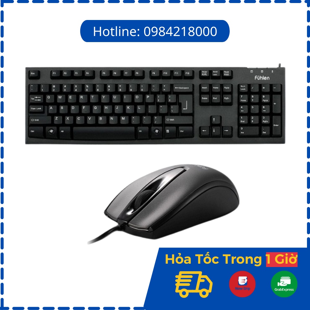 Bộ chuột và bàn phím có dây Fuhlen L411 + L102 - Tem Ninza chính hãng - BH 24 tháng [ CHÍNH HÃNG ]
