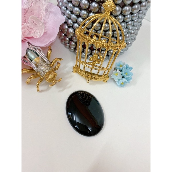 VIÊN ĐÁ ĐEN SECONDHAND NHẬT BẢN BOU JEWELRY VINTAGE MÃ MD013