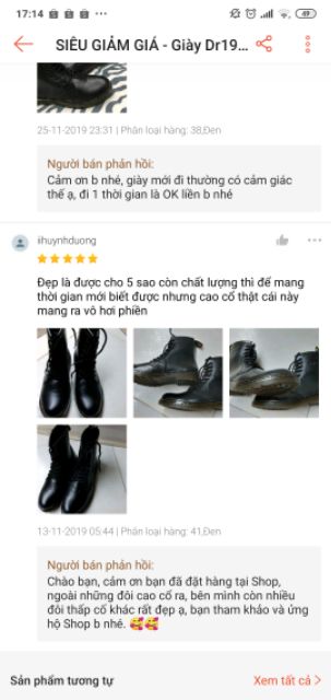 [ NHẬP MÃ ''TONGPTN56'' ĐỂ ĐƯỢC GIẢM GIÁ ] ''SIÊU GIẢM GIÁ - Giày Dr1990 Cao Cổ 2 Màu Tùy Chọn'' | BigBuy360 - bigbuy360.vn