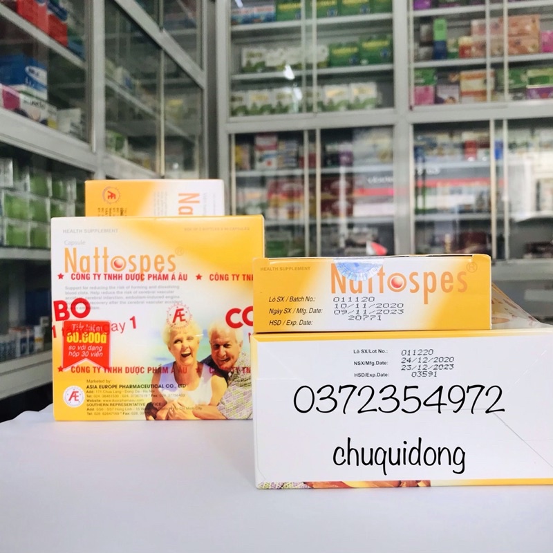 Nattospes hộp 180viên tặng 1h 30viên-Chống đông máu ngừa đột quỵ