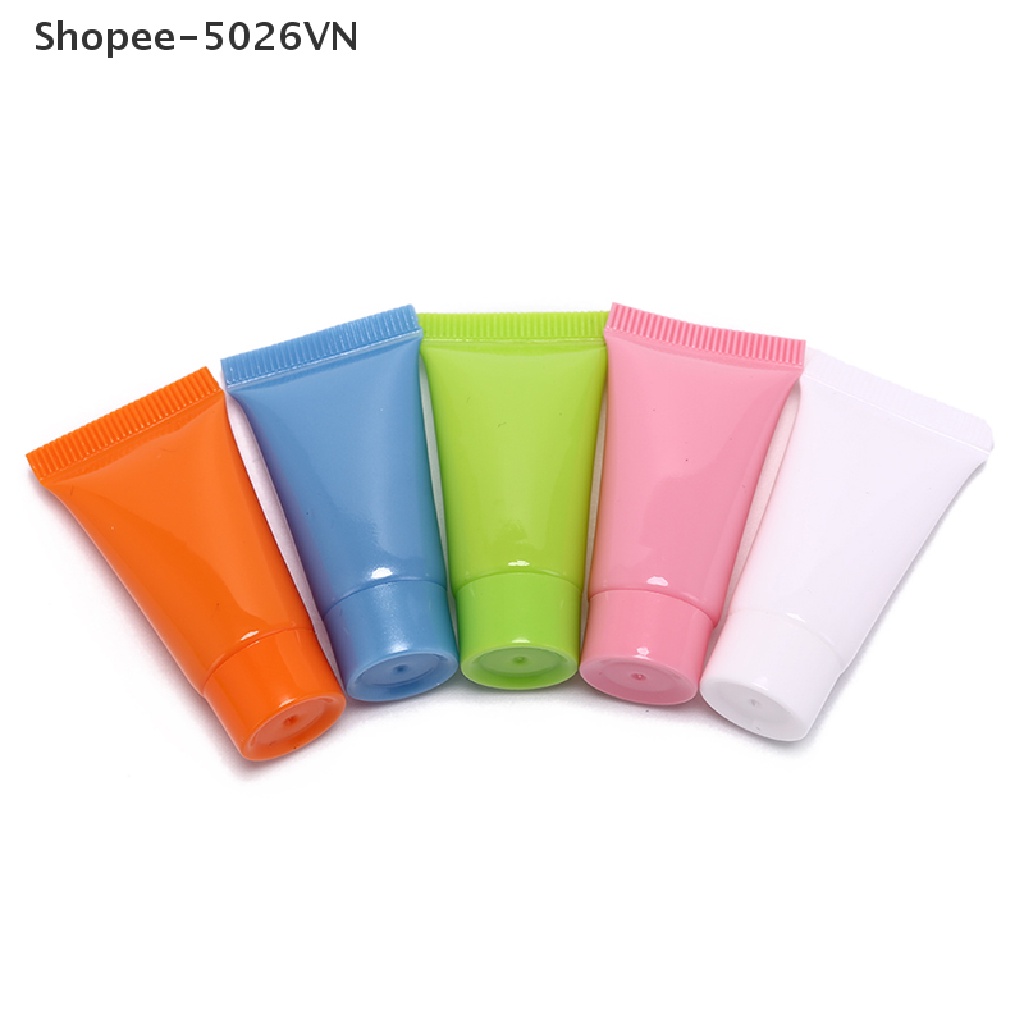 [Hàng mới về] Set 5 ống nhựa rỗng mềm 10ml đựng mỹ phẩm tiện dụng