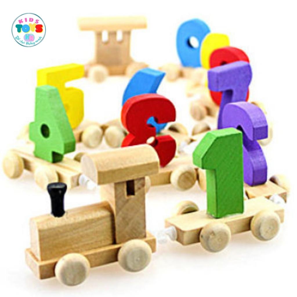 Đồ Chơi Gỗ Lắp Ráp Đoàn Tàu Kéo Số Bằng Gỗ - Đồ Chơi Phát Triển Trí Tuệ Cho Bé Học Số Đếm, Màu Sắc