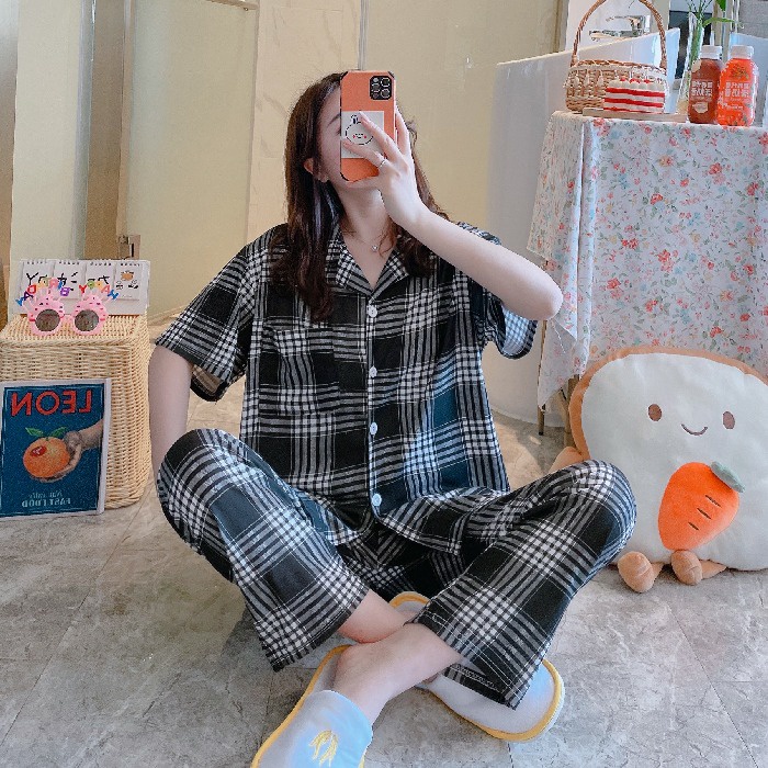 Bộ Đồ Ngủ Tay Ngắn Bằng Cotton Họa Tiết Da Báo Thời Trang Dành Cho Nữ