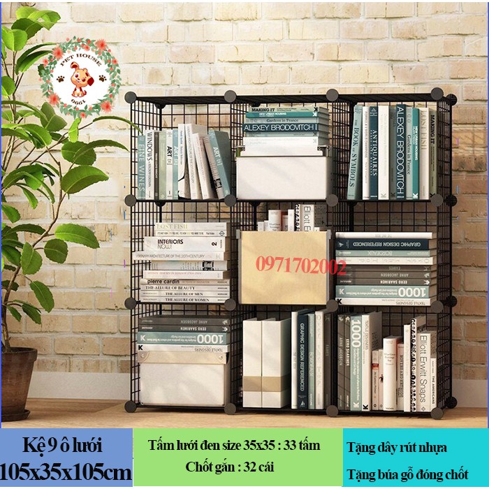 Kệ tủ lưới sắt lắp ghép đa năng 9 ô , tiện ích, lắp ghép dễ dàng
