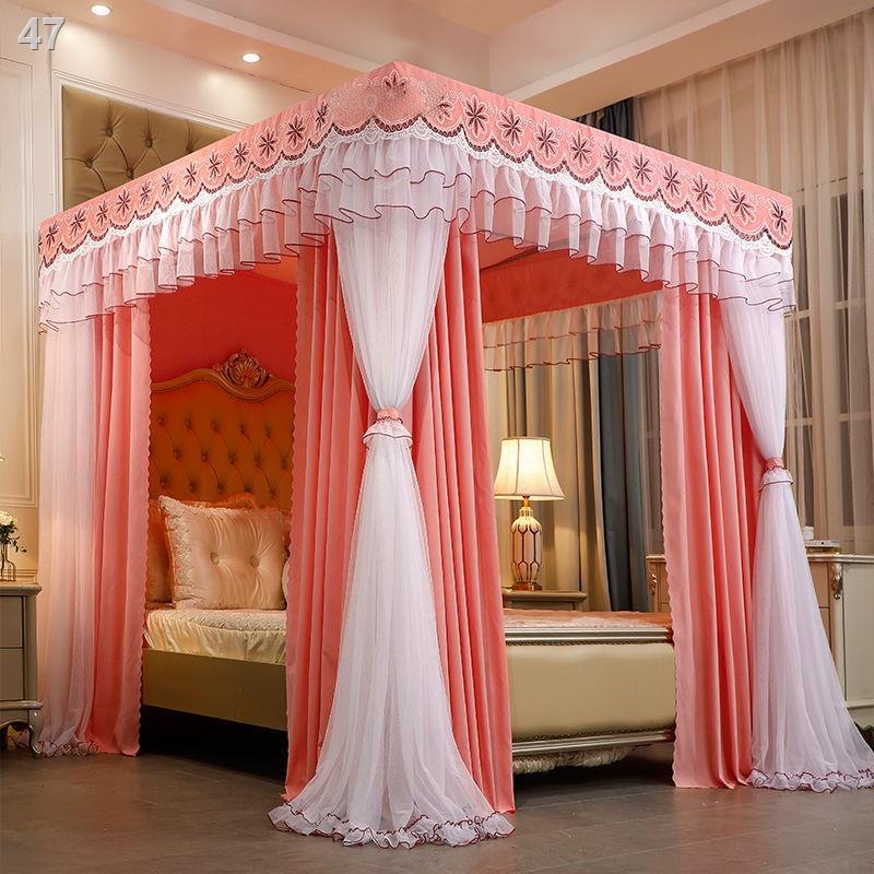 WZMới lưới chống muỗi màn ngủ rèm công chúa gió giường ba cửa vải che nắng bụi hàng đầu khung cực bộ