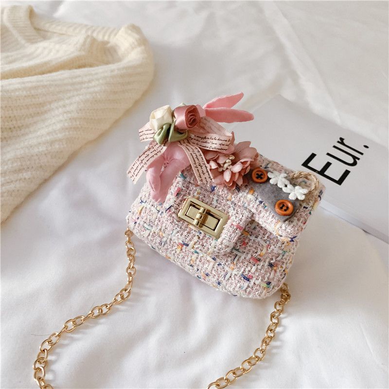 Túi Đeo Chéo Vai Bằng Vải Cotton Họa Tiết Dễ Thương Bắt Mắt Cho Bé Gái