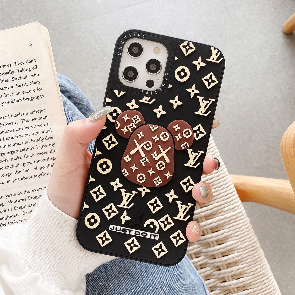 Ốp Điện Thoại Silicon In Logo LV Kaws Thời Trang Sang Trọng Cho iPhone 13PROMAX 12PRO 7P XS XR 11