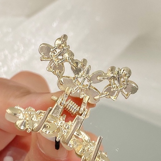 Kẹp Tóc Kim Loại Đính Đá Phong Cách Hàn Quốc