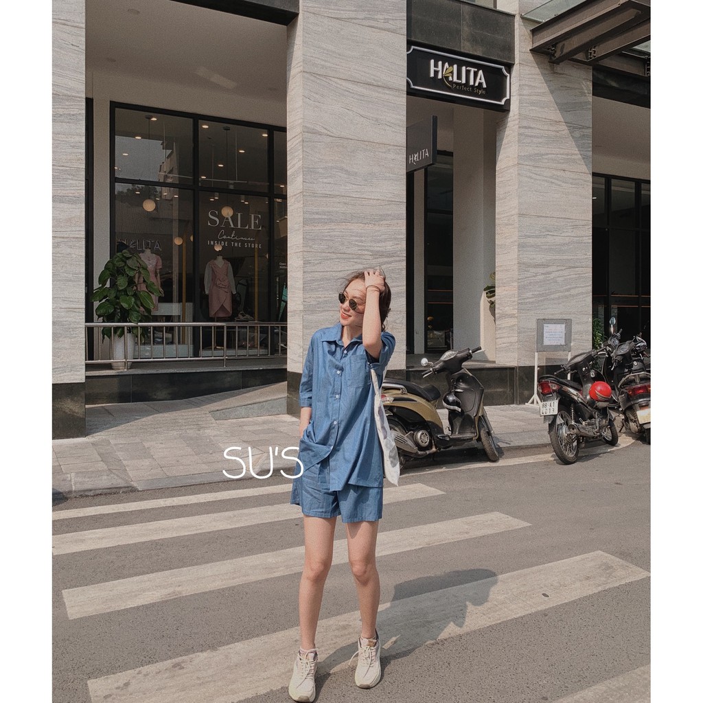 [Mã FAGREEN245 giảm 10% tối đa 30K đơn 99K] Set áo sơmi cộc tay kèm quần sooc S146 SUSTORE | BigBuy360 - bigbuy360.vn