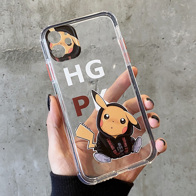 Ốp điện thoại trong suốt họa tiết pikachu cho iPhone 7/8 Plus/X/XS/XR/XS MAX/11/11 PRO/11 Pro MAX/SE2