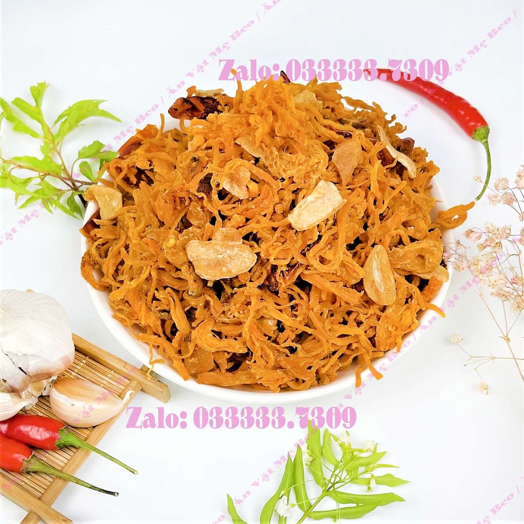 Khô gà bơ tỏi xé cay 500Gr Mẹ Beo ăn vặt cực ngon | BigBuy360 - bigbuy360.vn