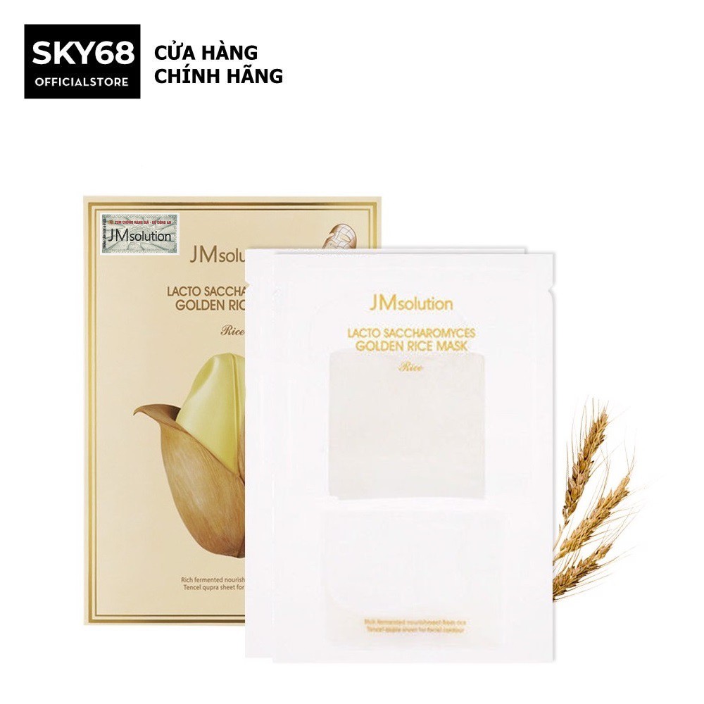 Mặt Nạ Giấy Tinh Chất Gạo Dưỡng Ẩm Ngăn Ngừa Lão Hóa JM Solution Lacto Saccharomyces Golden Rice Mask 30ml/miếng