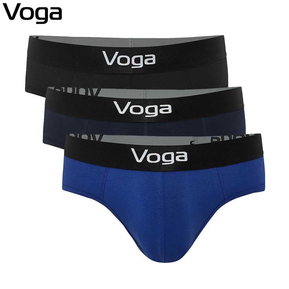 Combo 3 quần lót nam kiểu sịp tam giác Voga vải cotton thoáng mát, hút ẩm, khử mùi