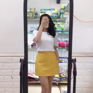 Quần giả váy chất tuyết mưa màu vàng size L