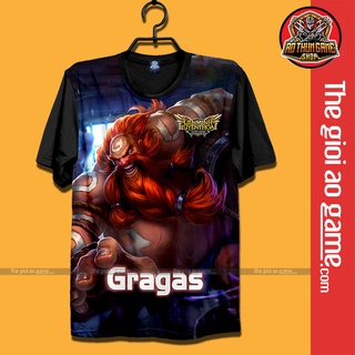 Áo liên minh huyền thoại tóc chiến Gragas Áo thun LMHT phông Đen league of legends