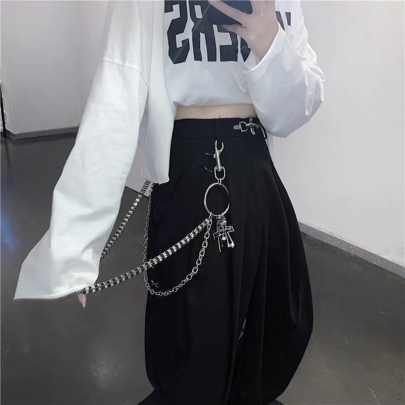 Dây Nịt Chain Xích Meo shop TL006 Cá Tính Mặt 2 kèm 3 mẫu xích - Thắt lưng dây xích nhiều lỗ tròn phong cách ulzzang