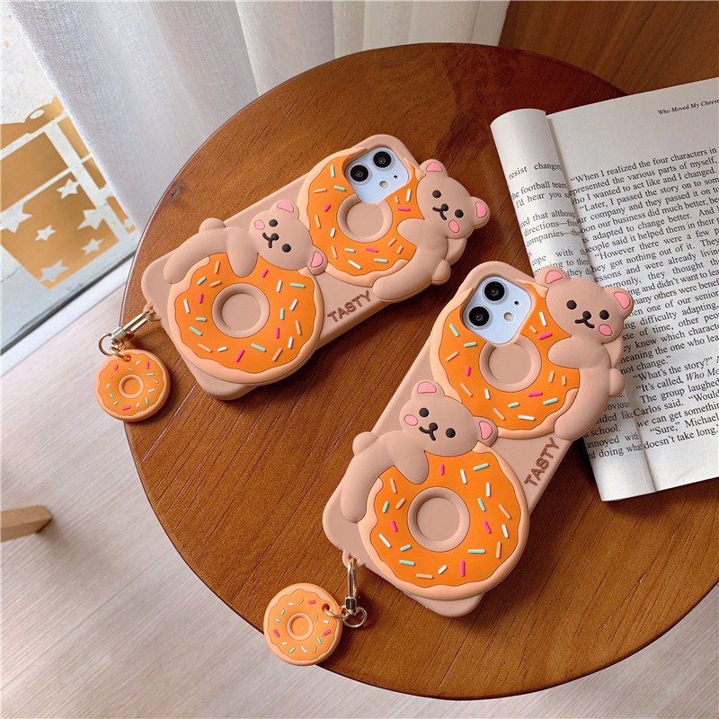 Silicone phone case for iphone 11 11 Pro Max 6s Plus 7 8 Plus XR X XS Max 12 12 Pro Max Mini LX donut soft iphone case