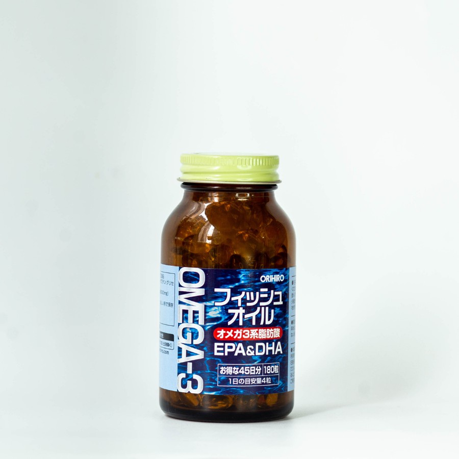 Viên uống dầu cá omega-3 Orihiro hỗ trợ tim mạch 180 viên Nhật Bản phát triển não bộ hỗ trợ tăng cường thị lực