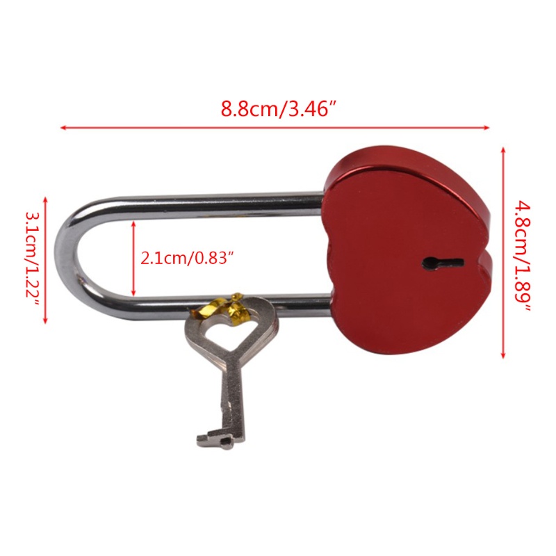 Ổ Khóa Hình Trái Tim Kèm Chìa Khóa Tiện Lợi