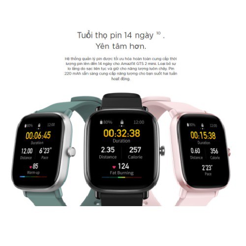 Đồng hồ Amazfit GTS 2 Mini, Đồng hồ thông minh Amazfit GTS 2 mini- Bản quốc tế - Bảo hành 12 tháng Digiworld