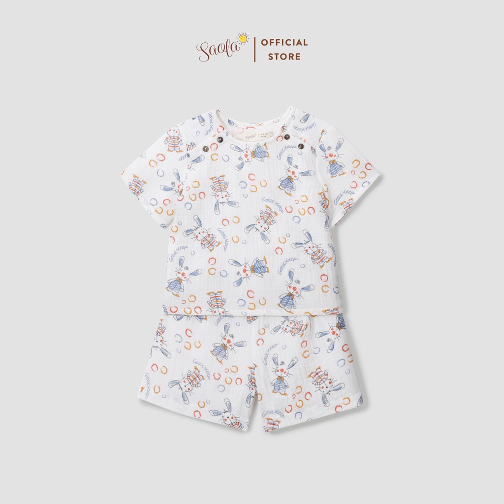Bộ Áo Quần Cho Bé Trai/ Bé Gái Chất Liệu Muslin Thoáng Mát Mặc Hè - JETTIMO SET - SEM007 - SAOLA KIDS CLOTHING