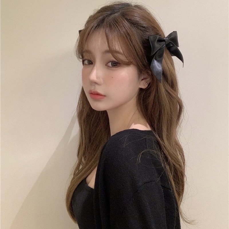 Kẹp tóc Satin nơ bản to cho nữ mã QD 202