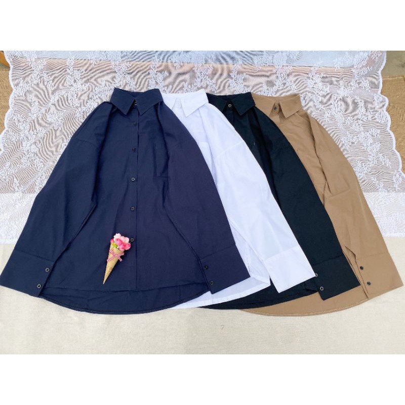 Áo sơ mi thô fom rộng, cá tính chất thô thoáng mát- 042