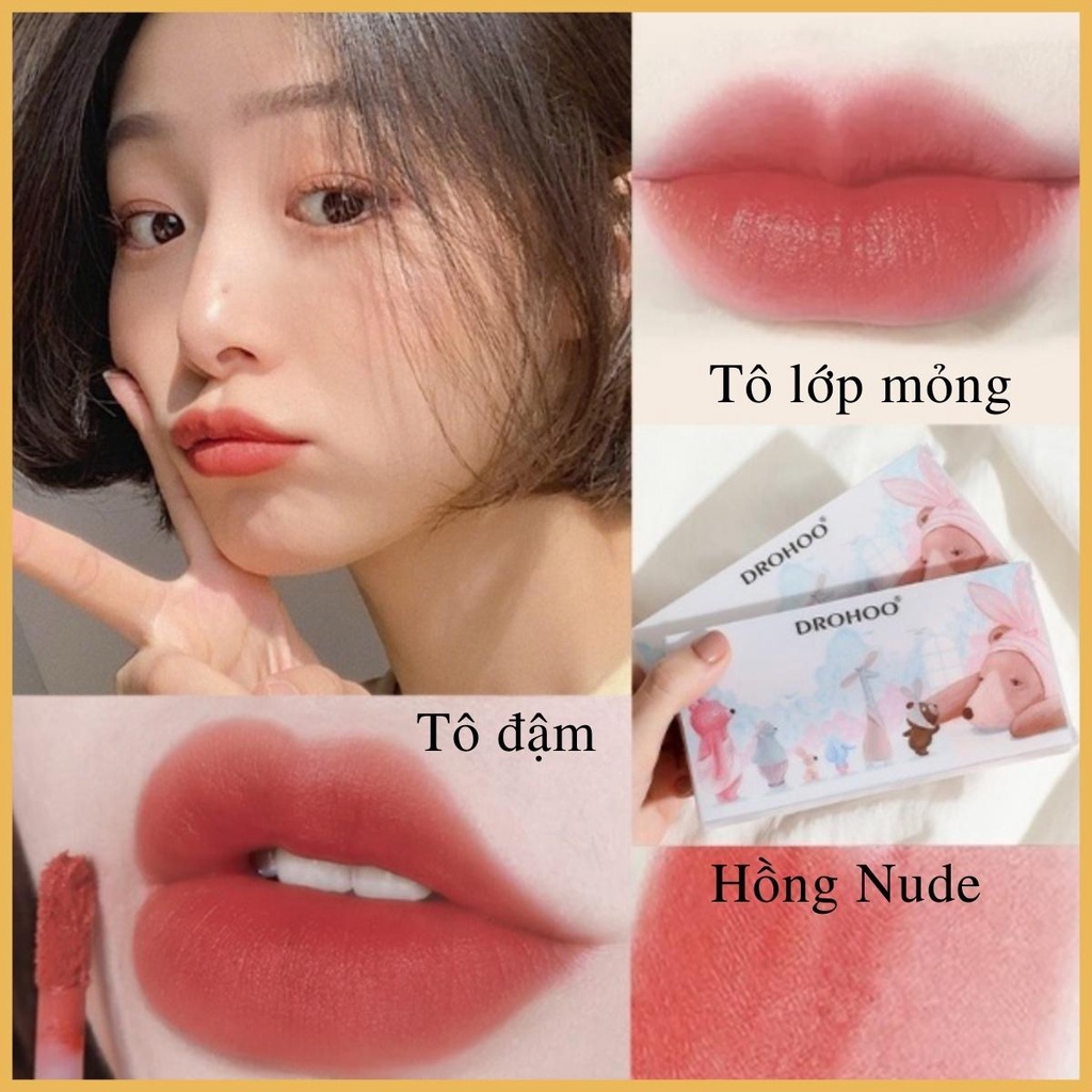 Set 5 Cây Son Kem Lì Drohoo Nội Địa Trung Mềm Mượt Lâu Trôi Chống Dính Cốc Lên Màu Chuẩn 20g- AnnA.4.0.Cosmetic | BigBuy360 - bigbuy360.vn