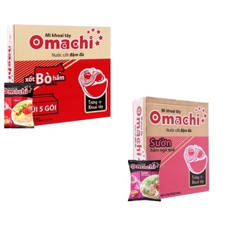 Mì khoai tây omachi xốt bò hầm / sườn hầm ngũ quả - thùng 30 gói