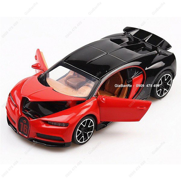 Xe Mô Hình Kim Loại Siêu Xe Bugati Chiron Tỉ Lệ 1:32 - Miniauto - Đỏ - 9656do