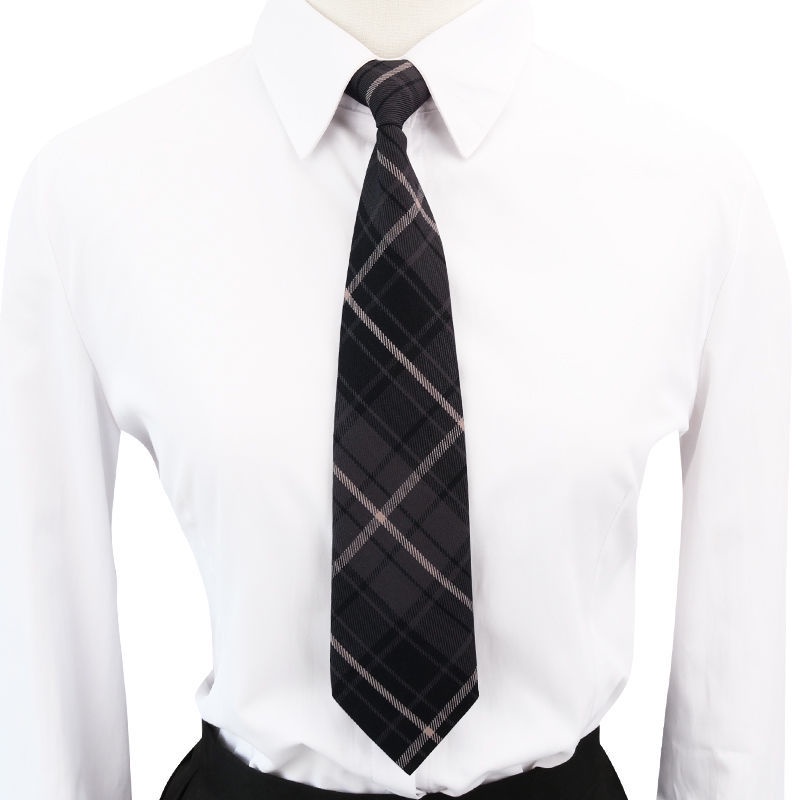 Cà Vạt Nơ Họa Tiết Sọc Caro Đen Phong Cách Nhật Bản Cho Nữ