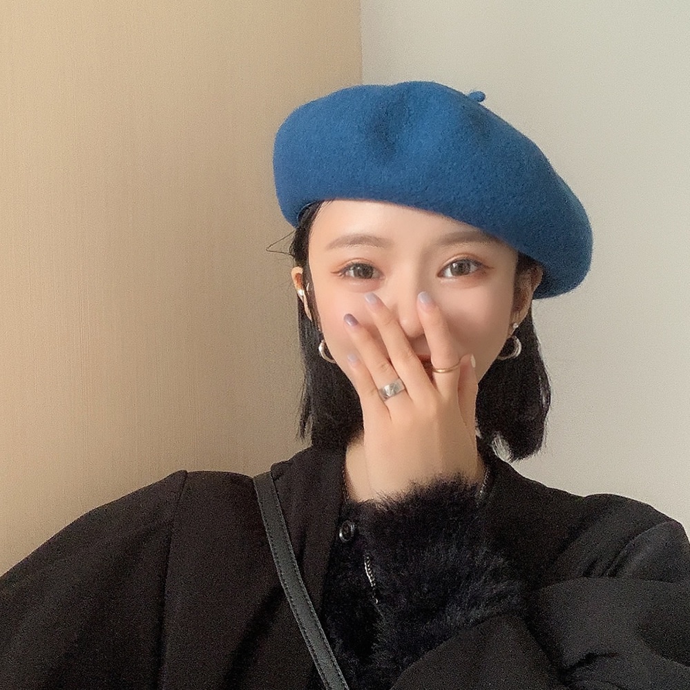 Mũ Beret Len Phong Cách Retro Thời Trang Thu Đông Dành Cho Nữ
