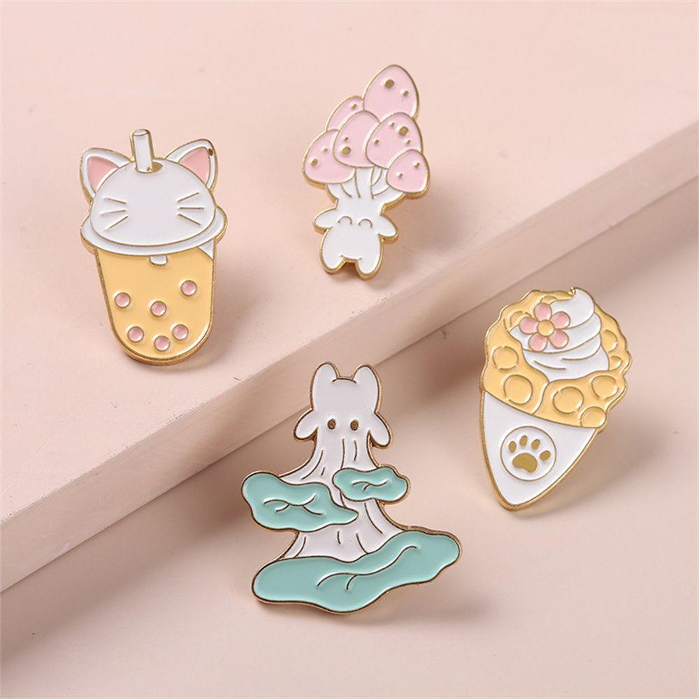 Ghim Cài Áo Tráng Men Hình Dấu Chân Mèo Đáng Yêu