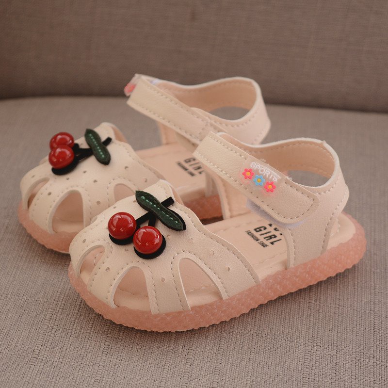 Sandal bé gái chống vấp  chống trơn gắn Hình cherry dễ thương