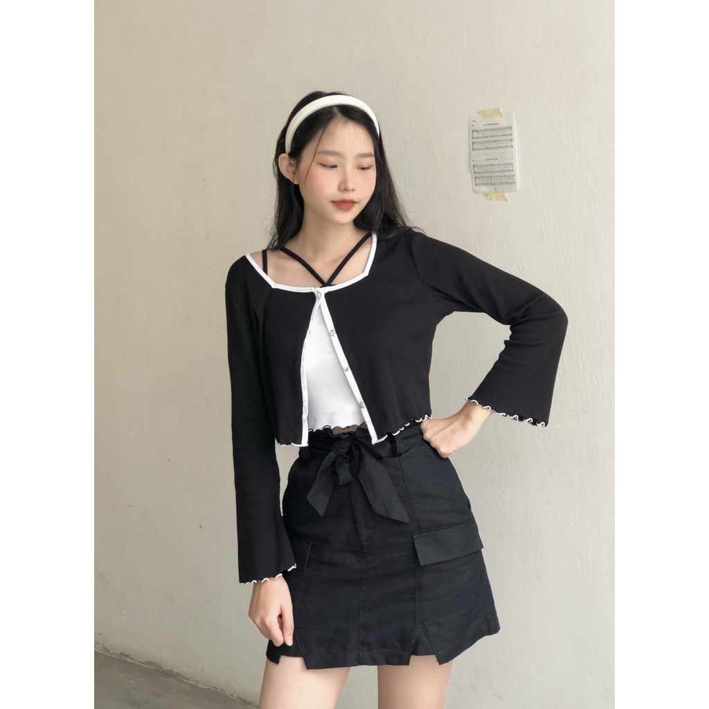 Áo khoác nhẹ viền chỉ EDGY LINE CARDIGAN - SODA POP