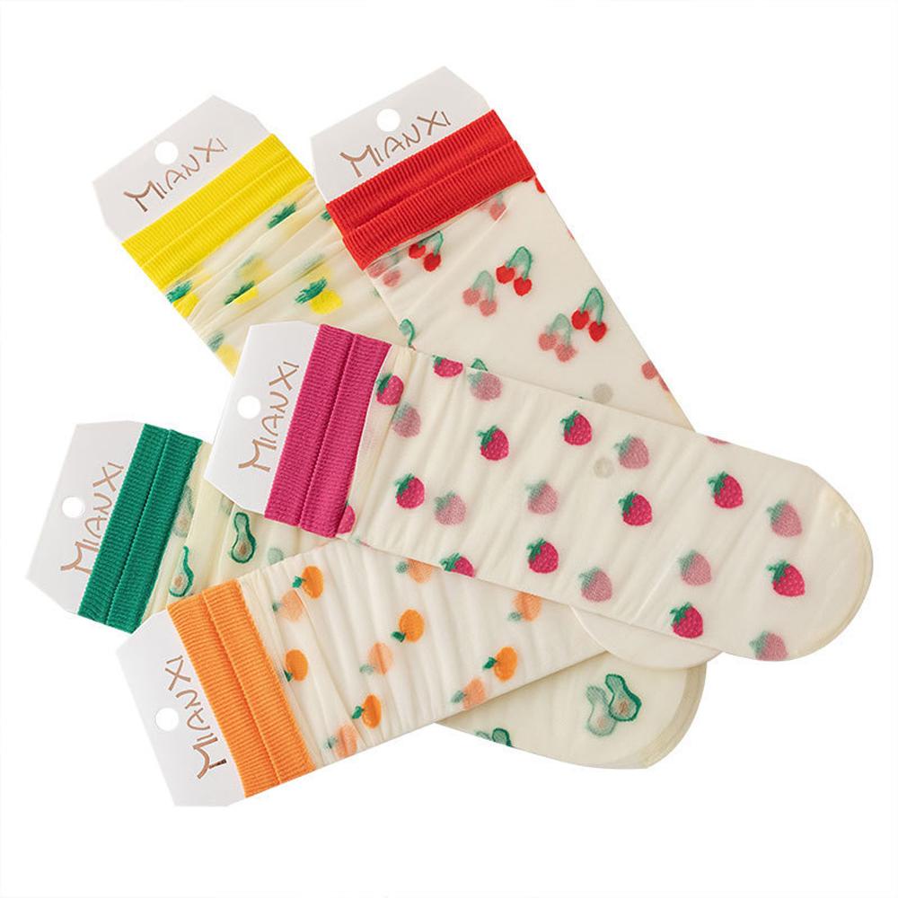 Vớ Lưới Trong Suốt Họa Tiết Trái Cây Thời Trang Mùa Hè Cho Bé Gái